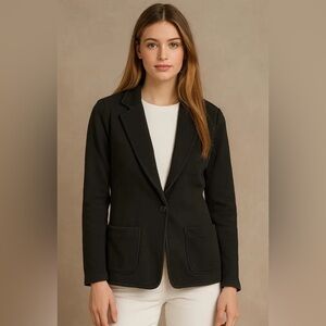 James Perse Black Women's Cotton Knit Black Blazer Size 0